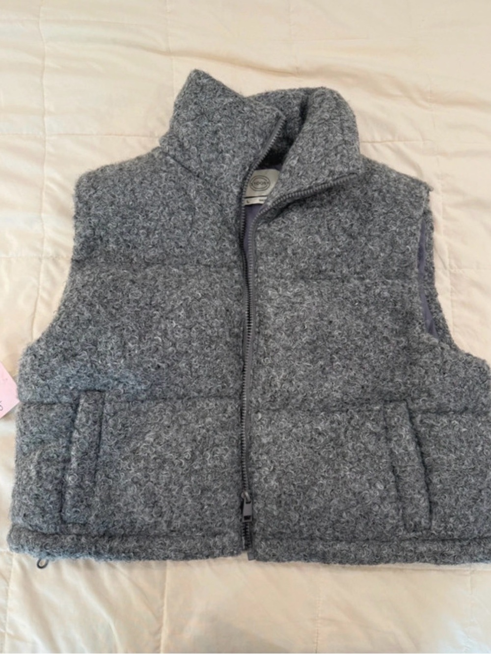 Stoosh Gray Quilted Bouclé Vest